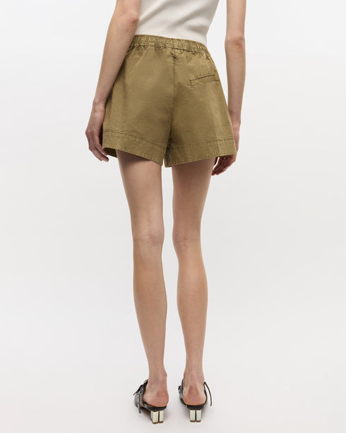 Washed Stretch Cotton Elasticated Shorts