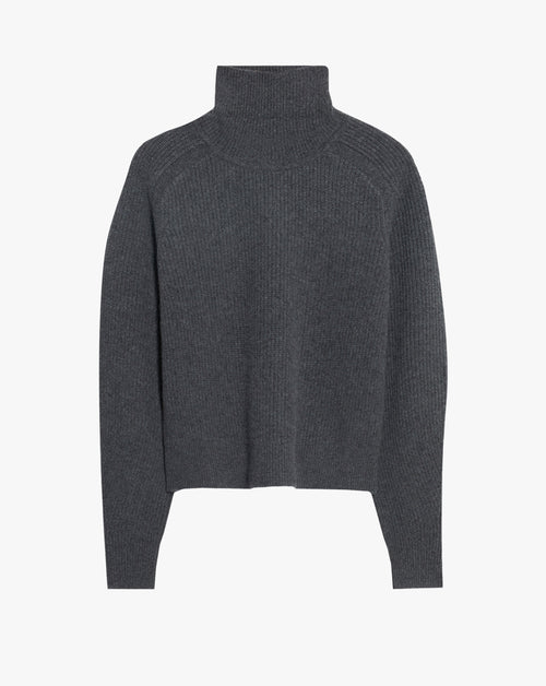 Cropped Rib Turtleneck