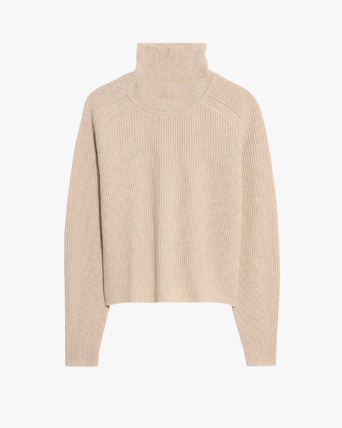 Cropped Rib Turtleneck