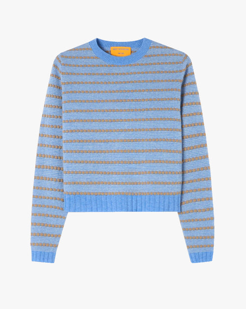 Pebble Stripe Shrunken Crew