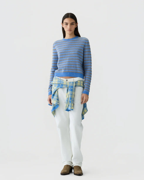 Pebble Stripe Shrunken Crew