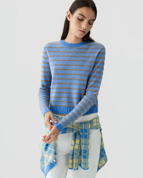 Pebble Stripe Shrunken Crew