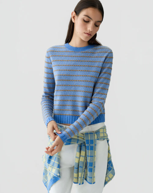 Pebble Stripe Shrunken Crew