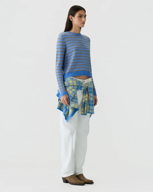 Pebble Stripe Shrunken Crew