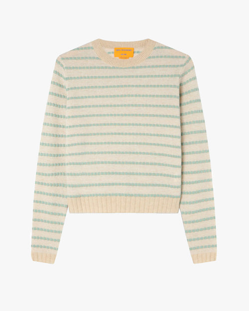 Pebble Stripe Shrunken Crew