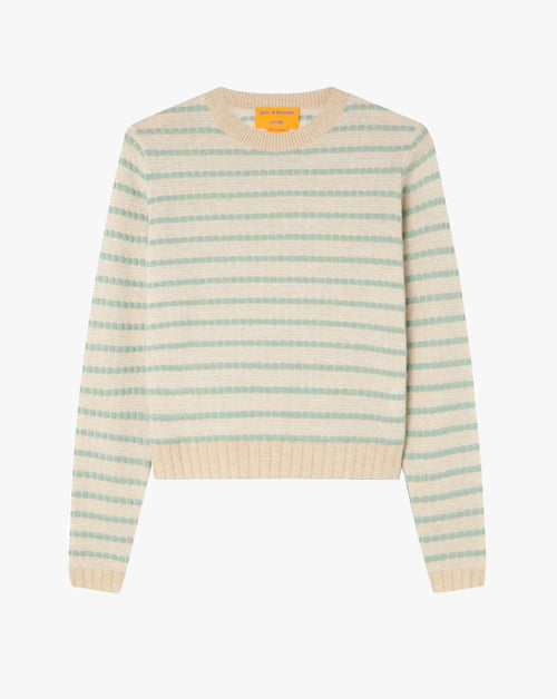 Pebble Stripe Shrunken Crew