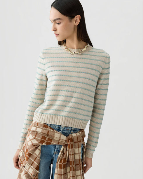 Pebble Stripe Shrunken Crew