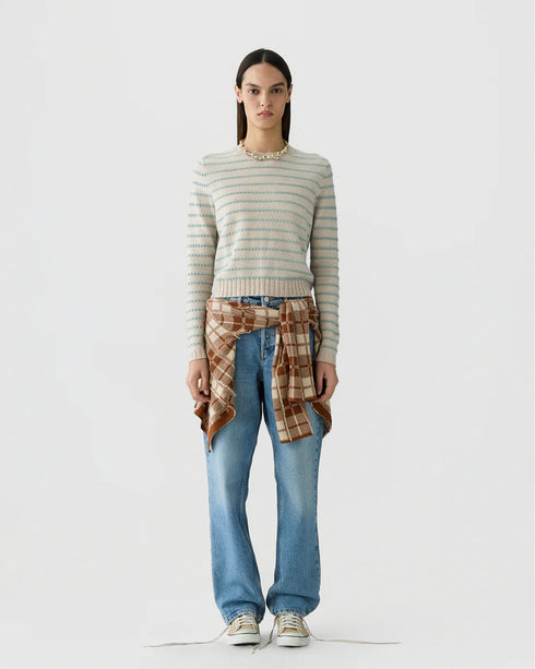 Pebble Stripe Shrunken Crew