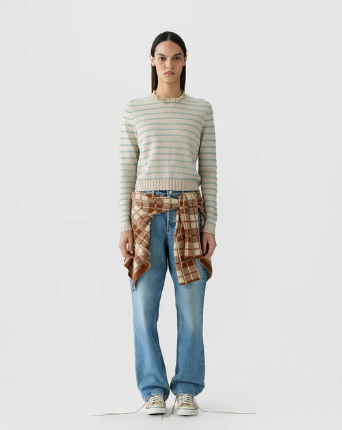 Pebble Stripe Shrunken Crew