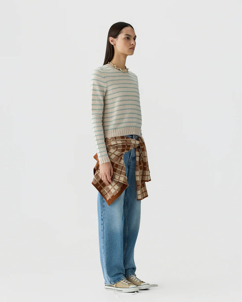 Pebble Stripe Shrunken Crew