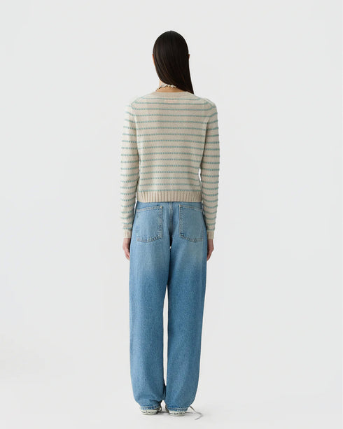 Pebble Stripe Shrunken Crew