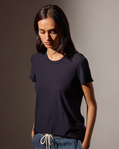 Sheer Slub Crew Neck Tee