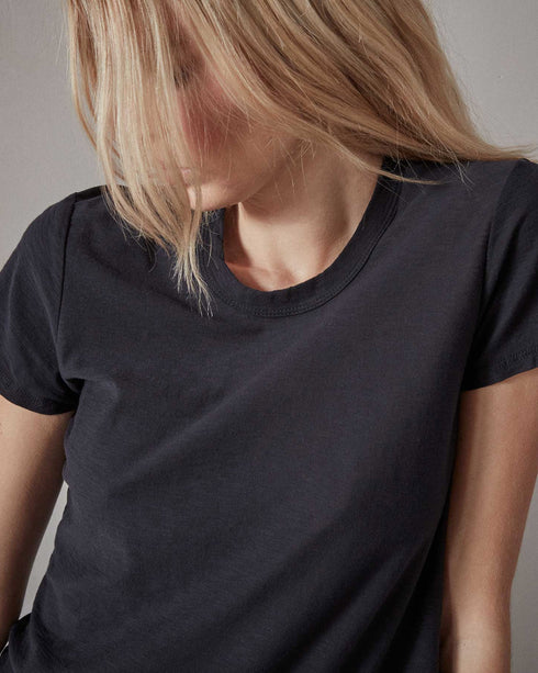 Sheer Slub Crew Neck Tee