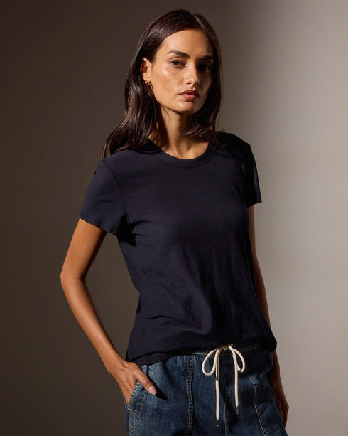 Sheer Slub Crew Neck Tee