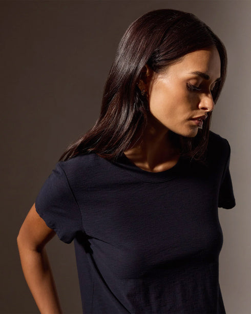 Sheer Slub Crew Neck Tee
