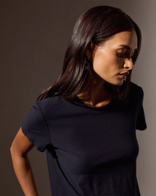 Sheer Slub Crew Neck Tee