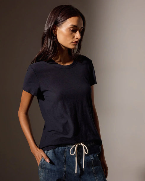Sheer Slub Crew Neck Tee
