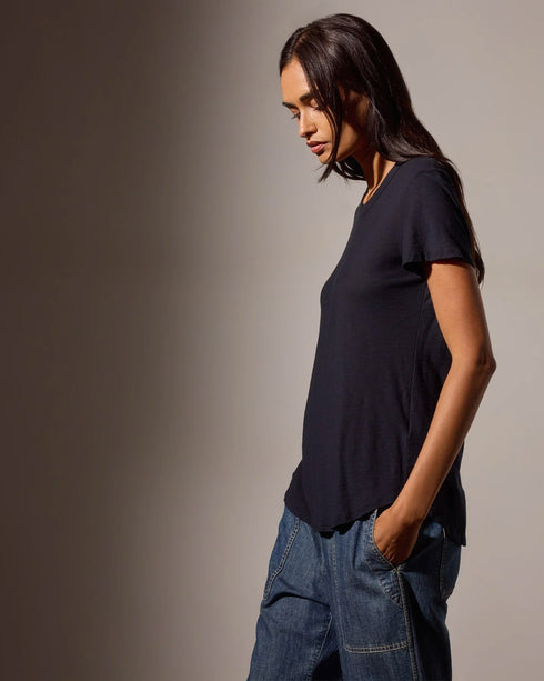 Sheer Slub Crew Neck Tee