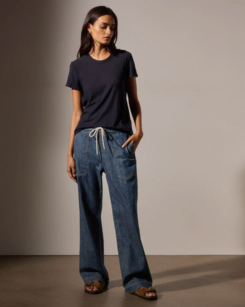 Sheer Slub Crew Neck Tee