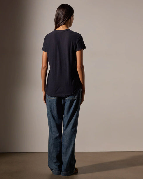 Sheer Slub Crew Neck Tee