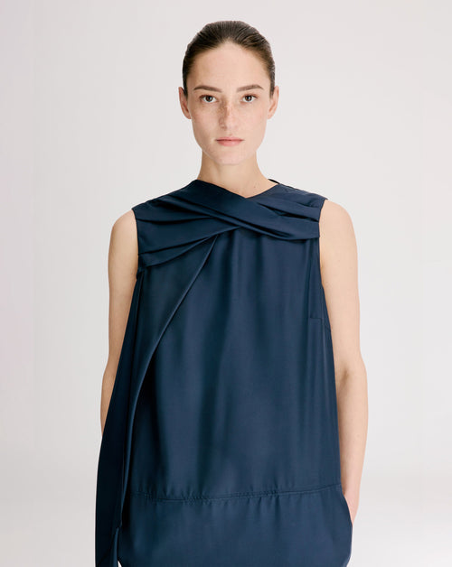 Izia Draped Cape Dress