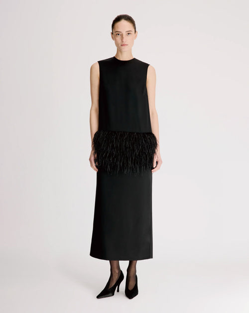 Sonia Maxi Dress w Feathers