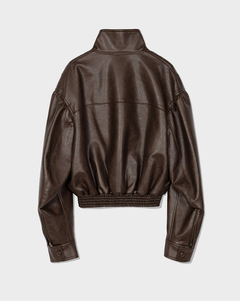Faux Leather Short Jacket