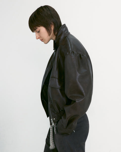 Faux Leather Short Jacket