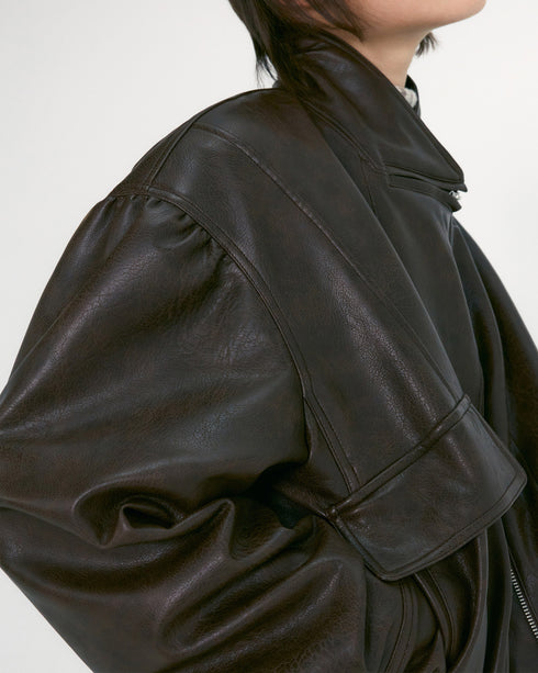 Faux Leather Short Jacket