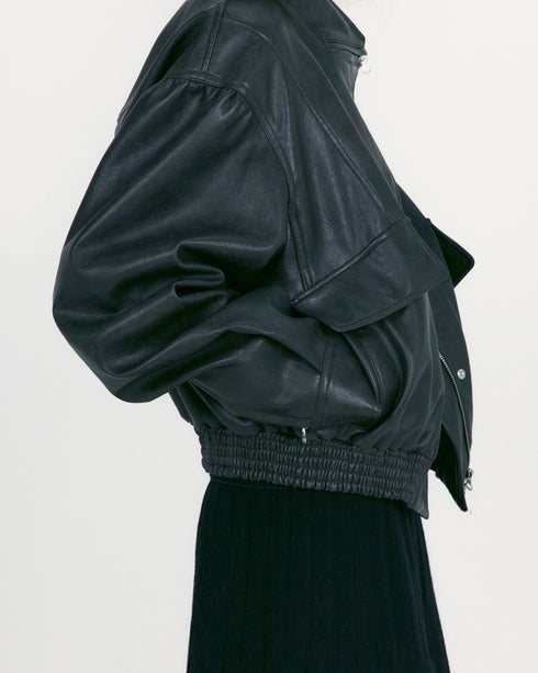 Faux Leather Short Jacket