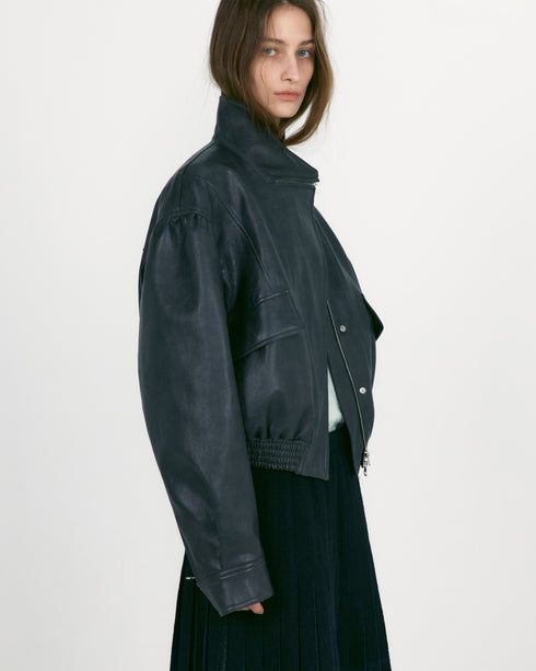 Faux Leather Short Jacket