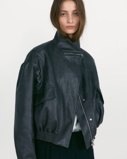 Faux Leather Short Jacket