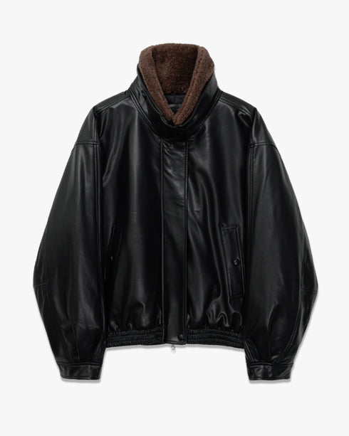 Faux Leather Bomber Jacket