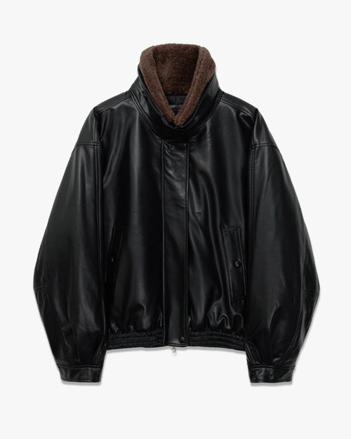 Faux Leather Bomber Jacket