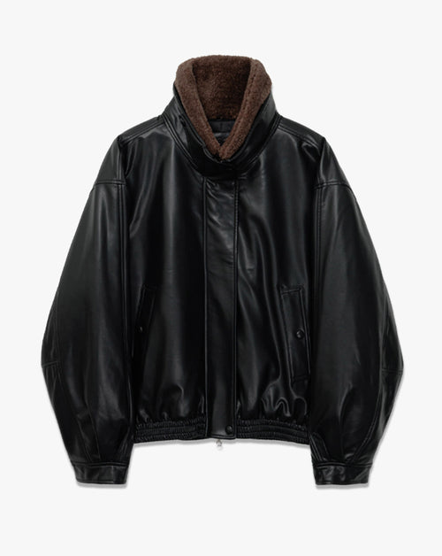 Faux Leather Bomber Jacket