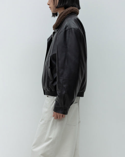 Faux Leather Bomber Jacket
