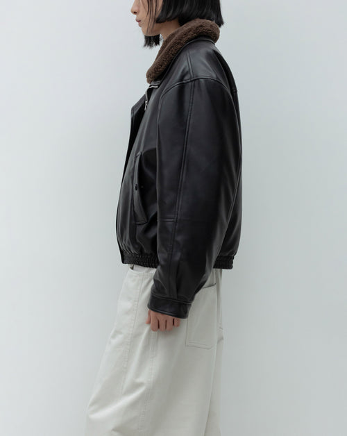 Faux Leather Bomber Jacket