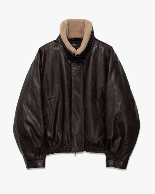 Faux Leather Bomber Jacket