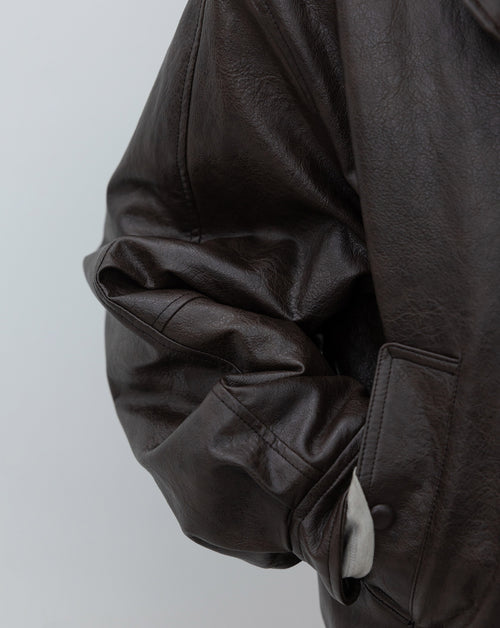 Faux Leather Bomber Jacket