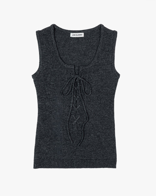 Lace Up Knit Vest