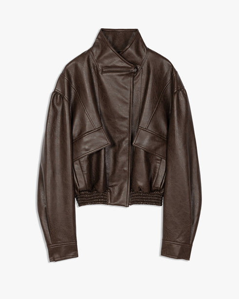 Faux Leather Short Jacket