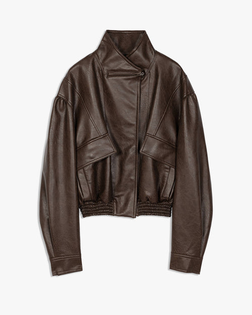 Faux Leather Short Jacket
