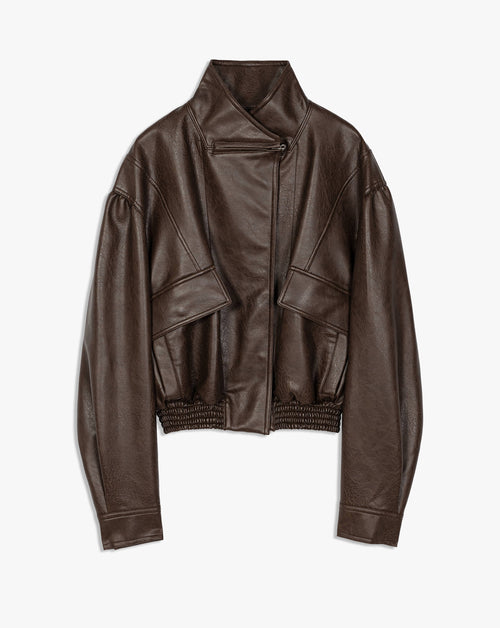 Faux Leather Short Jacket