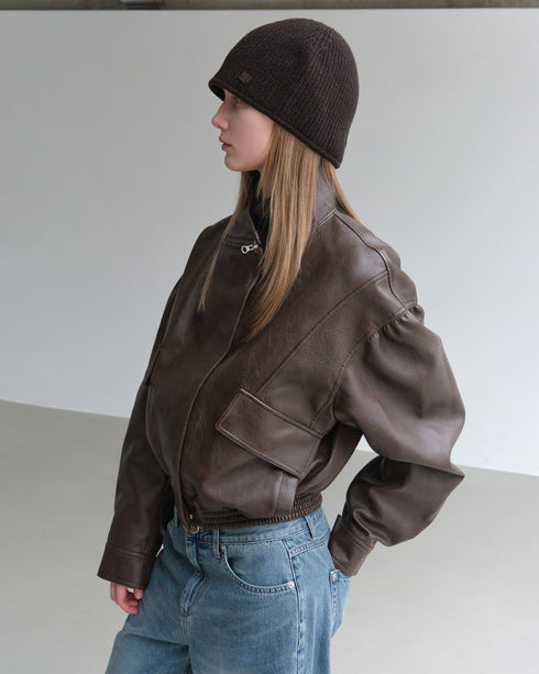 Faux Leather Short Jacket