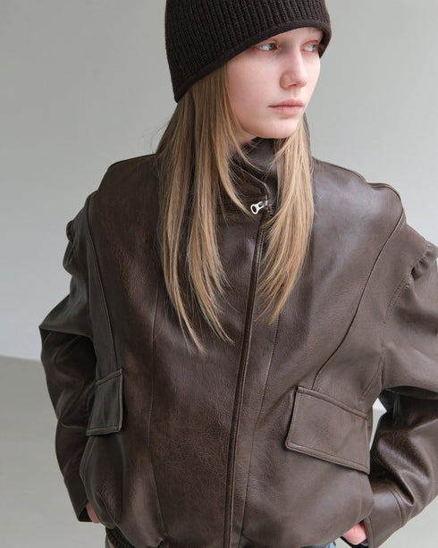 Faux Leather Short Jacket