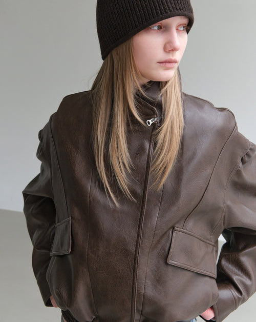 Faux Leather Short Jacket
