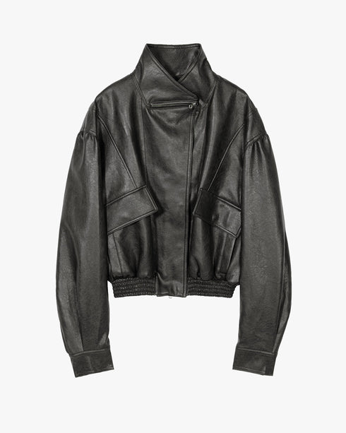 Faux Leather Short Jacket