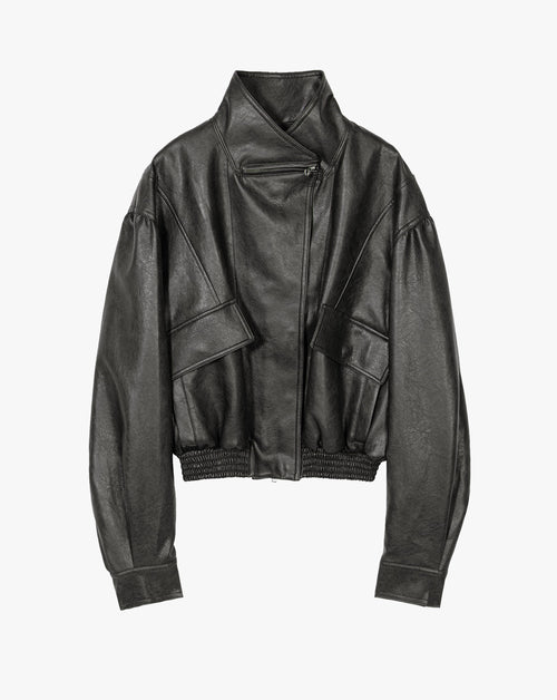 Faux Leather Short Jacket
