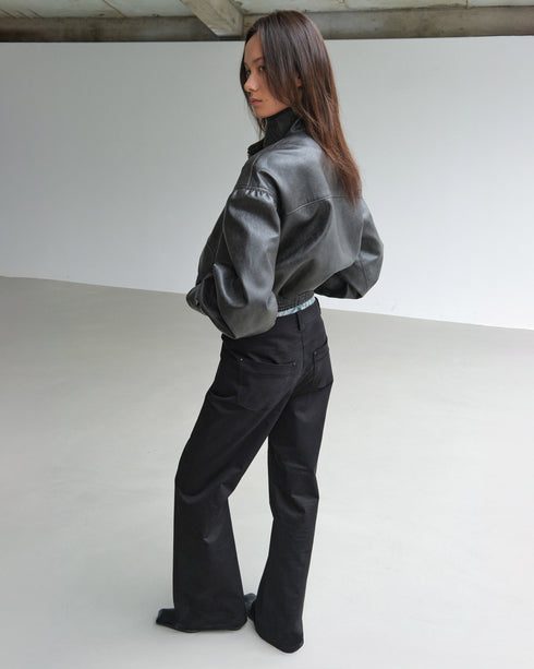 Faux Leather Short Jacket