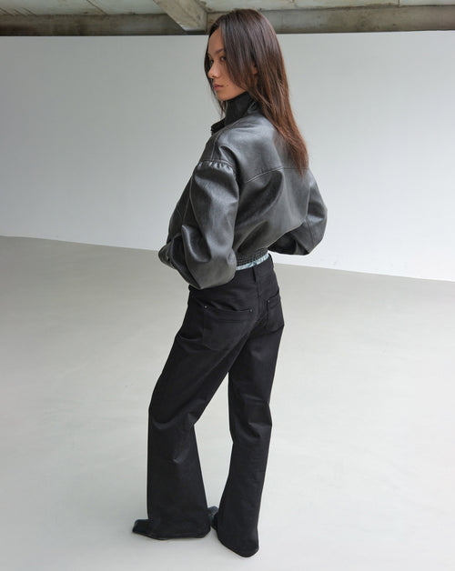 Faux Leather Short Jacket